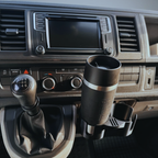 Getränkehalter VW T6 2015–2024 – Passgenau fürs Ablagefach neben dem Schalthebel, schwarz.