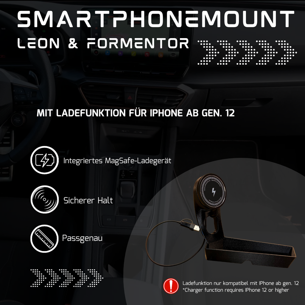 Handyhalterung Seat Leon & Cupra Formentor 2020–2024 Vorfacelift – MagSafe-kompatibel.