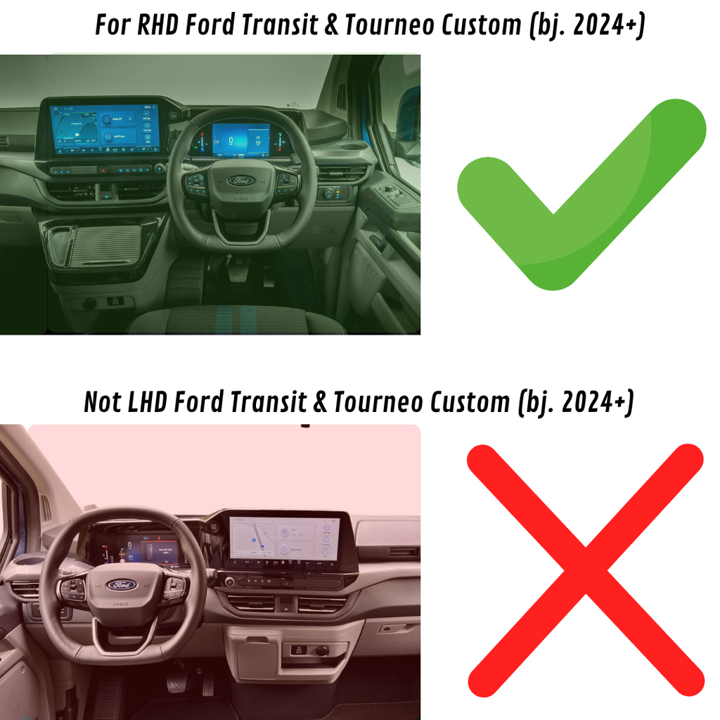 Handyhalterung Ford Transit & Tourneo Custom ab 2024 – Clip fürs 13"-Display, magnetisch & MagSafe-kompatibel.