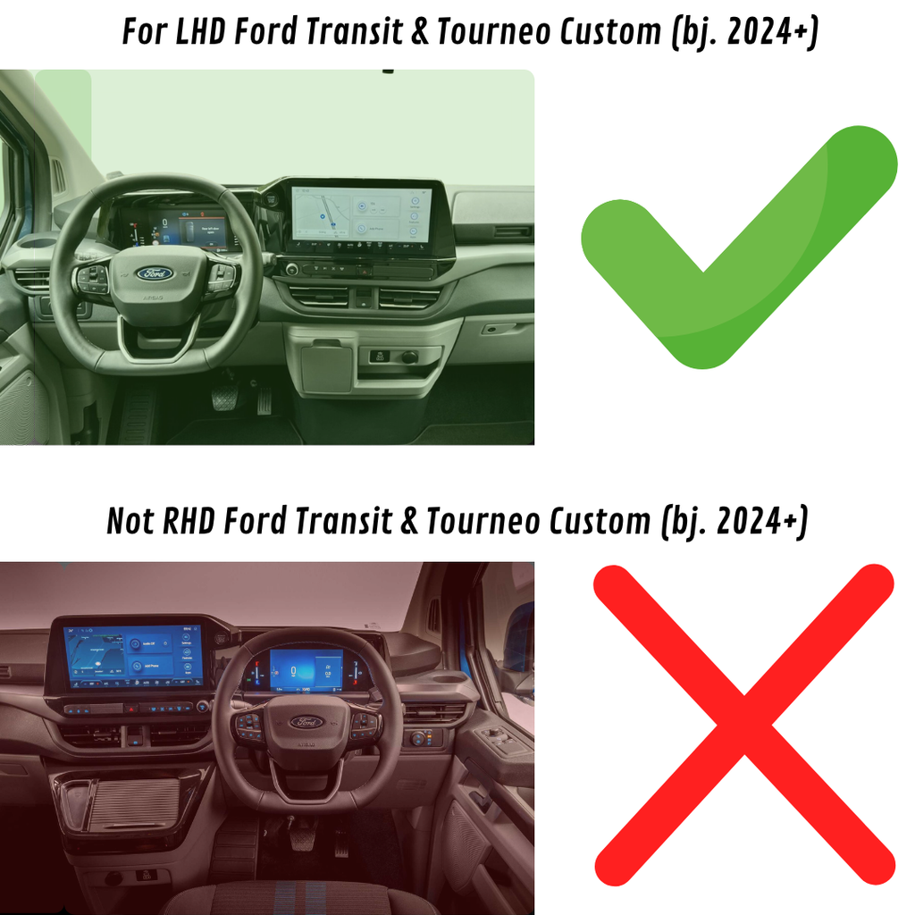 Handyhalterung Ford Transit & Tourneo Custom ab 2024 – Clip fürs 13"-Display, magnetisch & MagSafe-kompatibel.