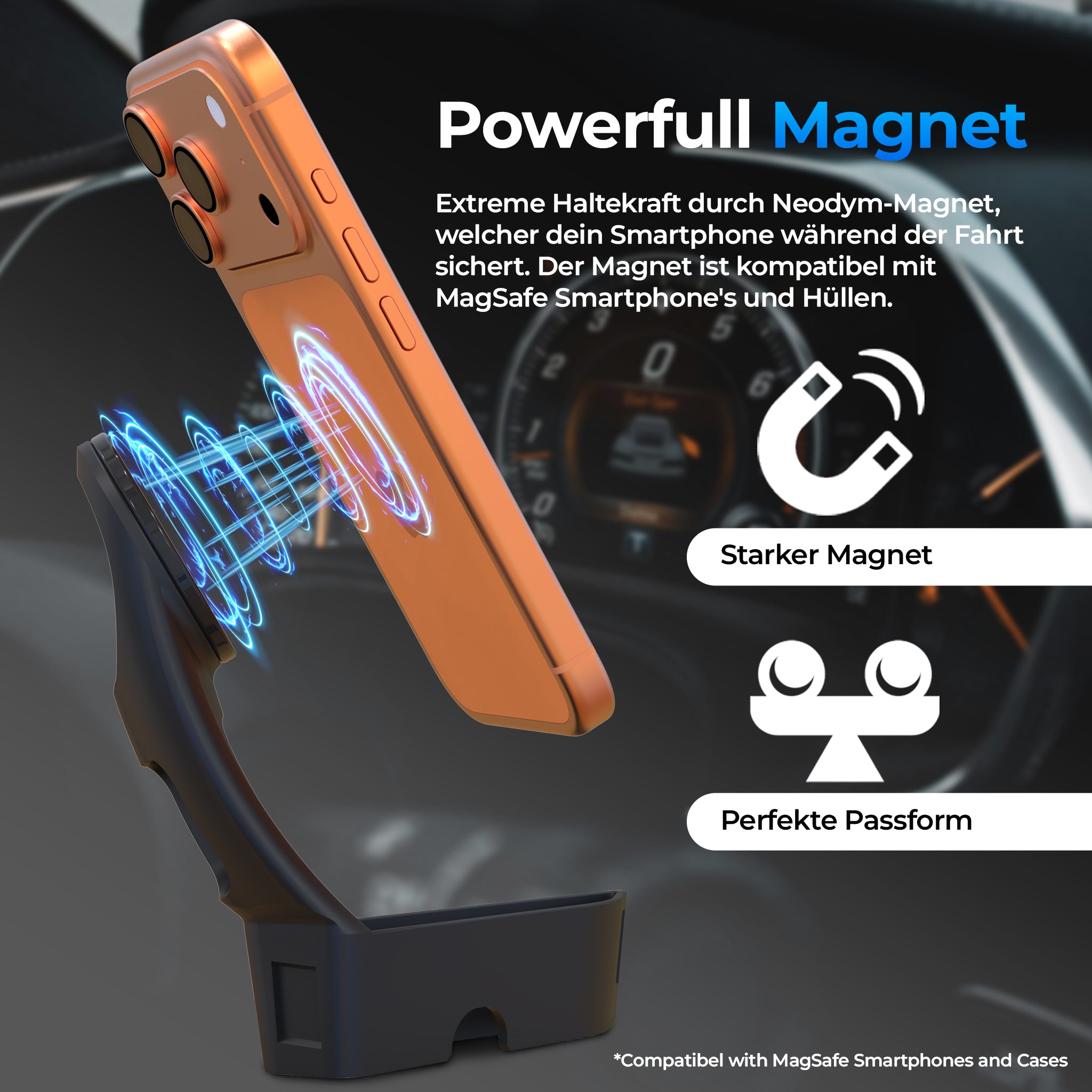 Handyhalterung Seat Leon & Cupra Formentor ab 2024 – MagSafe-kompatibel.